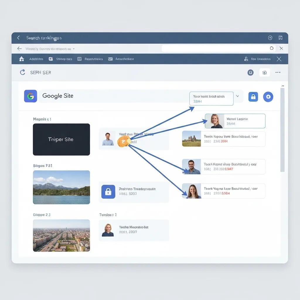 Illustration of search engine results page highlighting the influence of backlinks on rankings